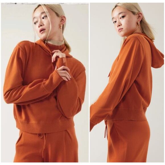 Athleta x Alicia Keys Intention Burnt Orange Long Sleeve Hoodie Sweater - Picture 1 of 7